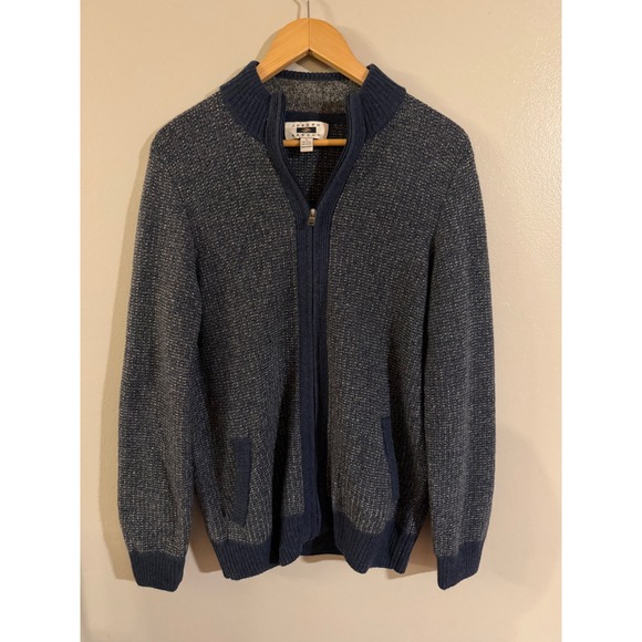 Joseph Abboud Other - Joseph Abboud Mens Blue Marl Full Zip Sweater‎ Mock Neck wool large